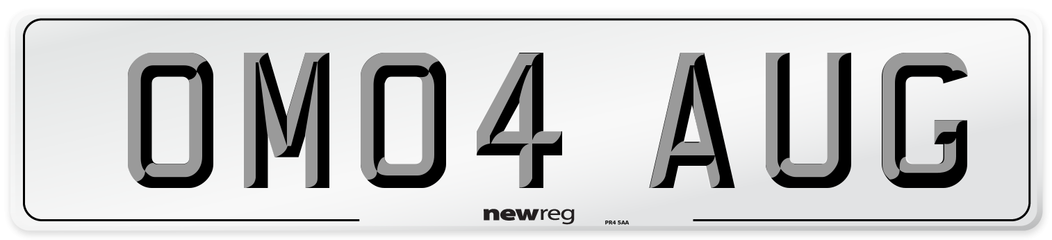 OM04 AUG Number Plate from New Reg